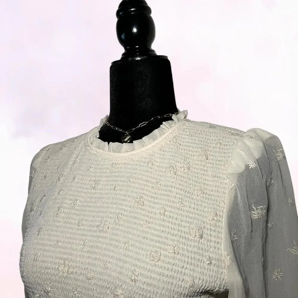 Aritzia Wilfred Cream White Blouse Minimalist Capsule - Picture 3 of 5